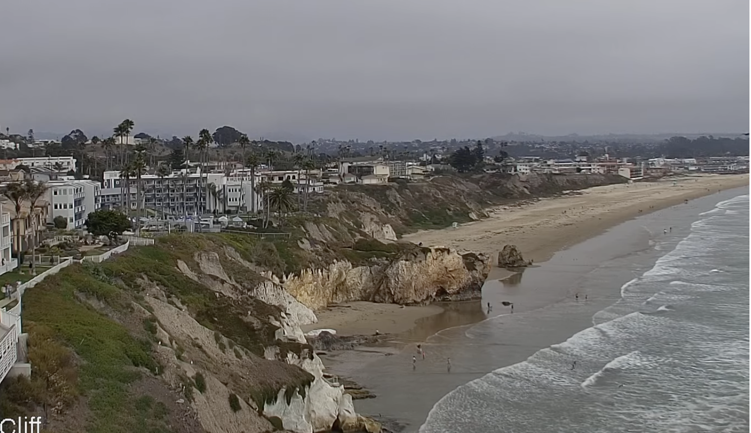 Pismo Beach with low clouds