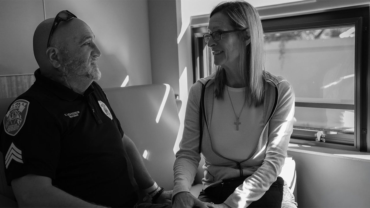 Port St. Lucie Sgt. Erik Levasseur with his wife