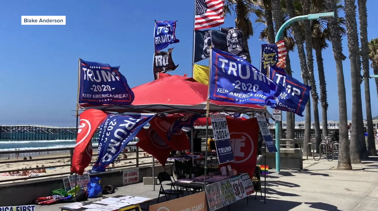 Trump campaign tent Pacific Beach