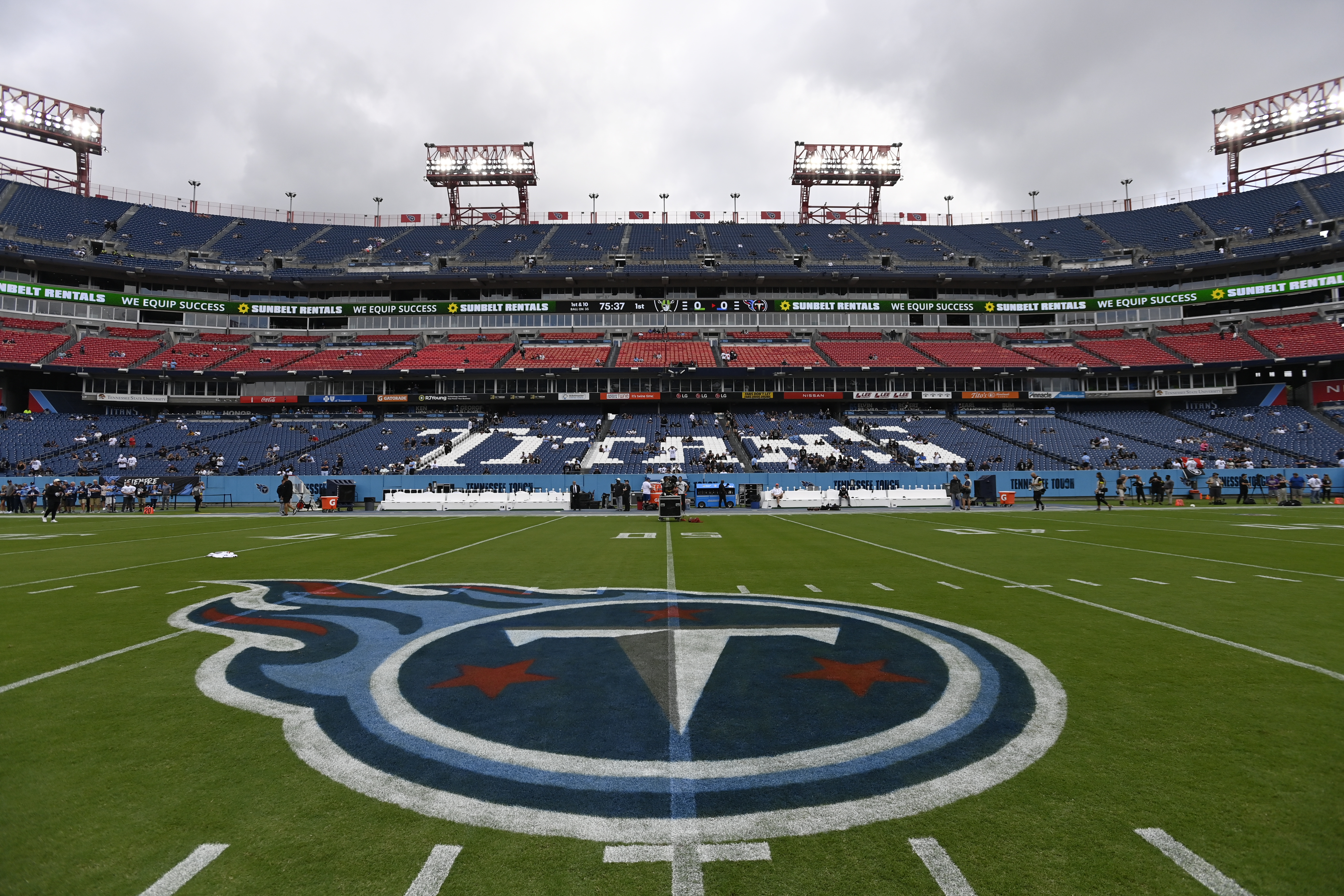 Titans stadium field with logo