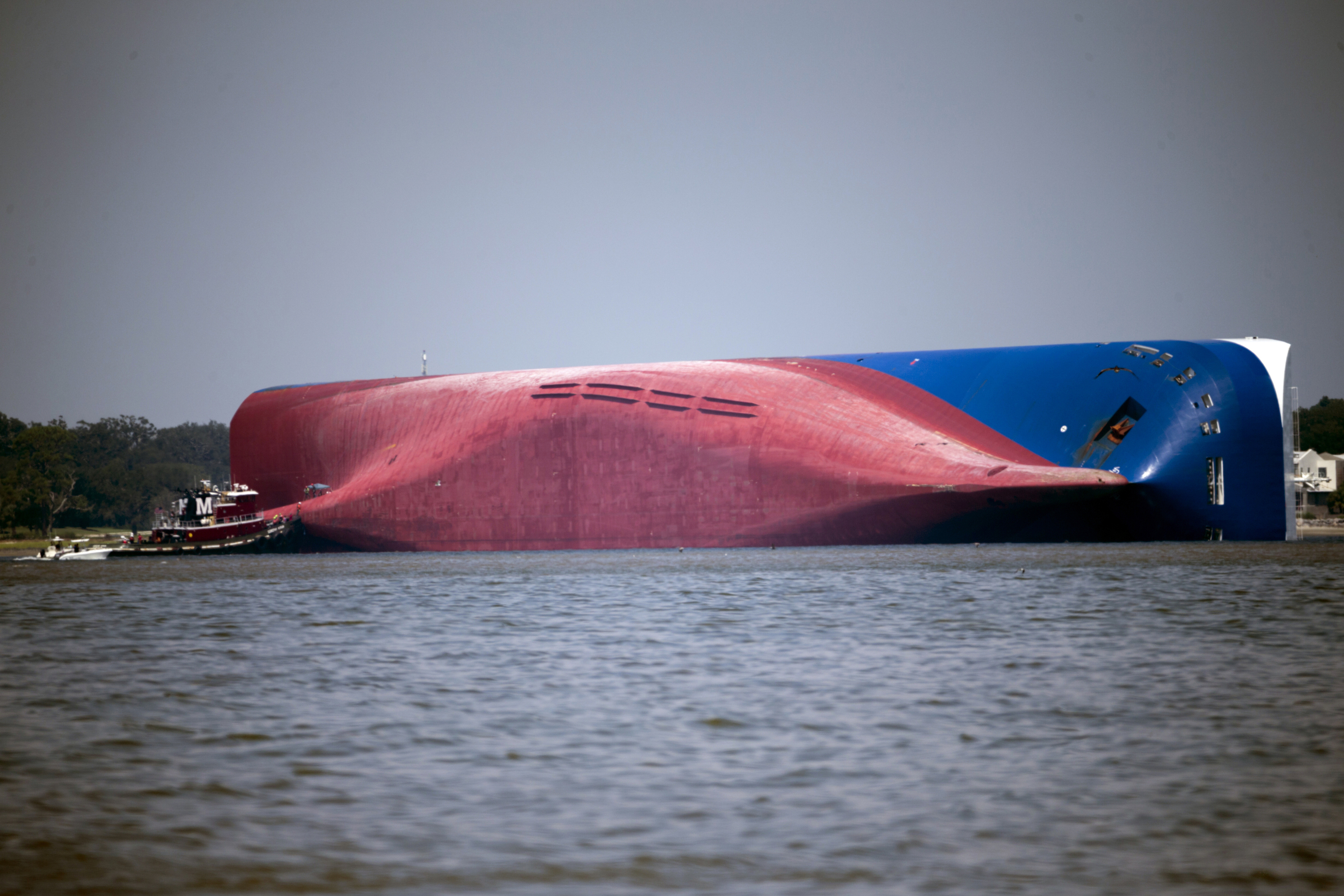 Overturned Cargo Ship