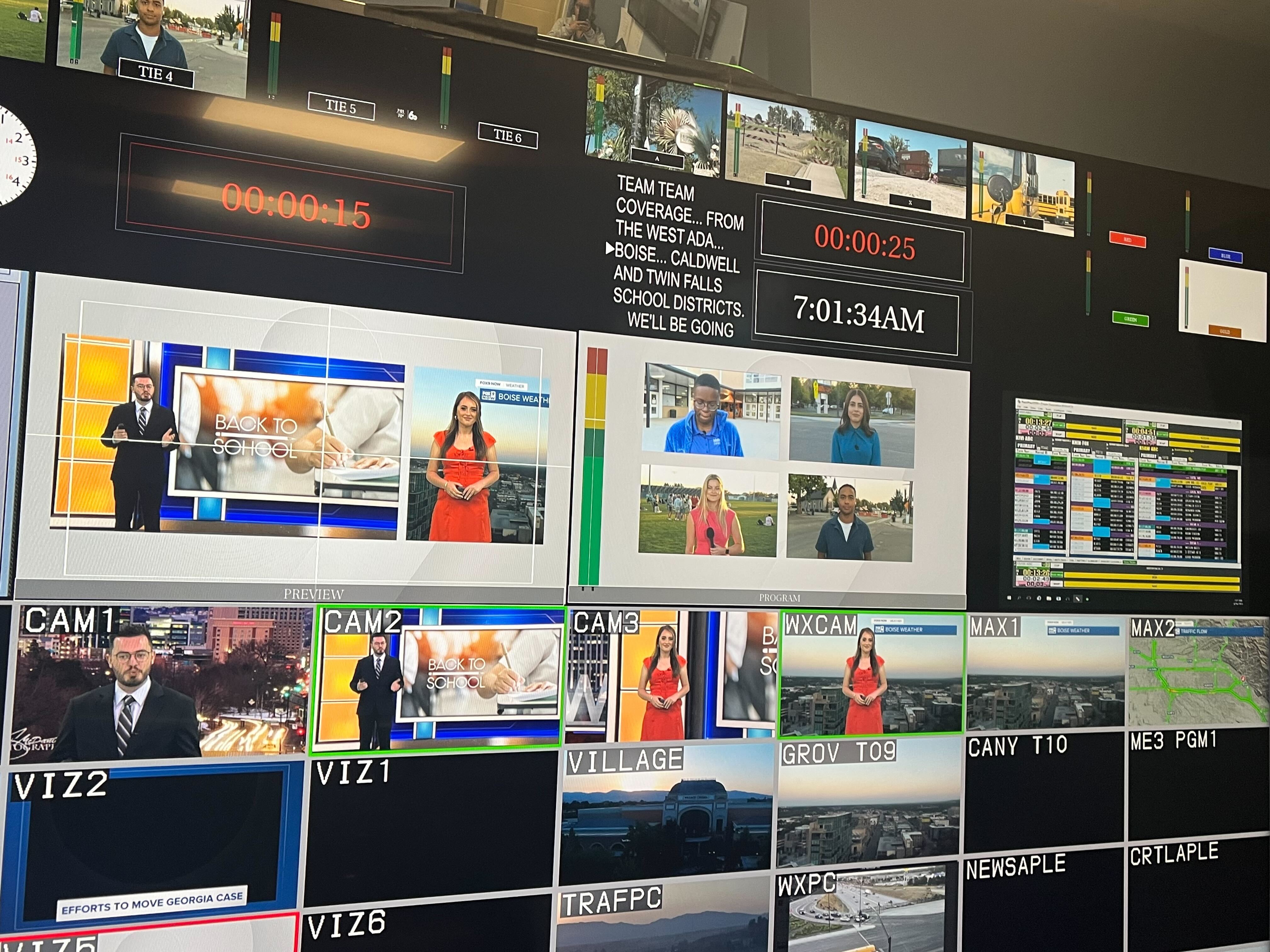 Idaho News 6 control Room, Back to school coverage
