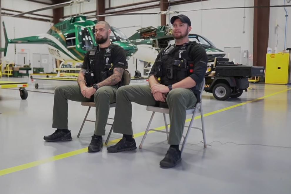 Indian River Sheriff's Office deputies Joseph Caouette (left) and Brice Connolly were exposed to fentantyl.