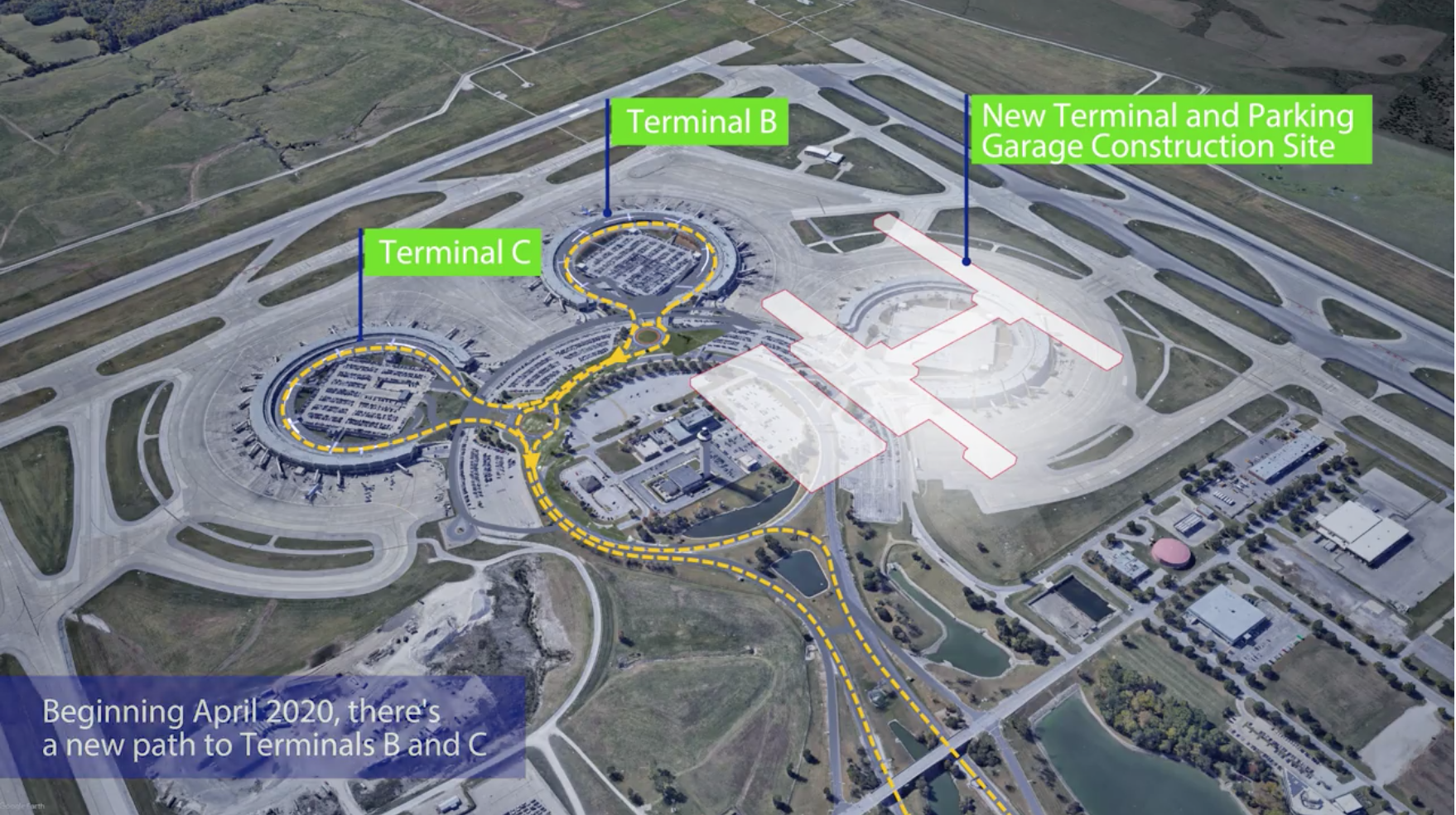 Mci Terminal C Map Kci Adjusts Traffic Pattern Amid Terminal Construction