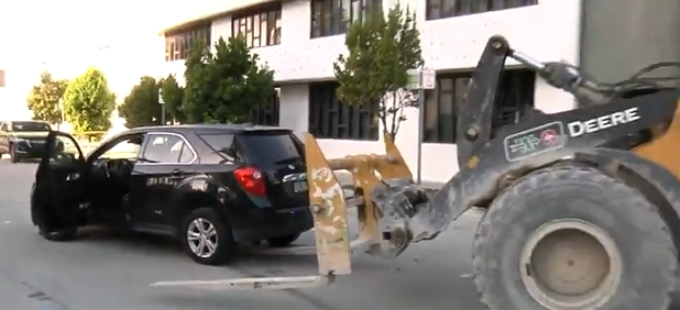 SUV with forklift