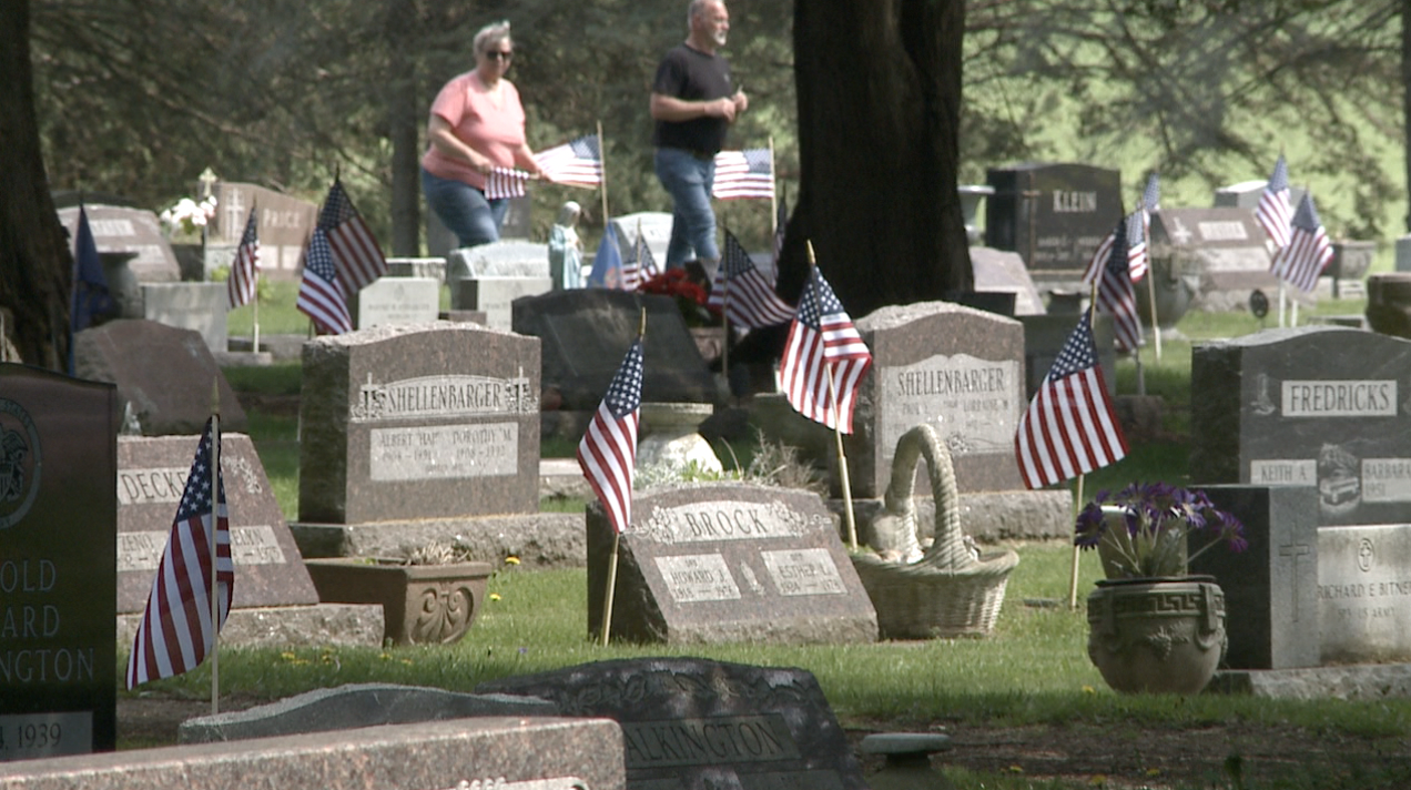 Flags placed on veteran graves in Lake Odessa ahead of Memorial Day
