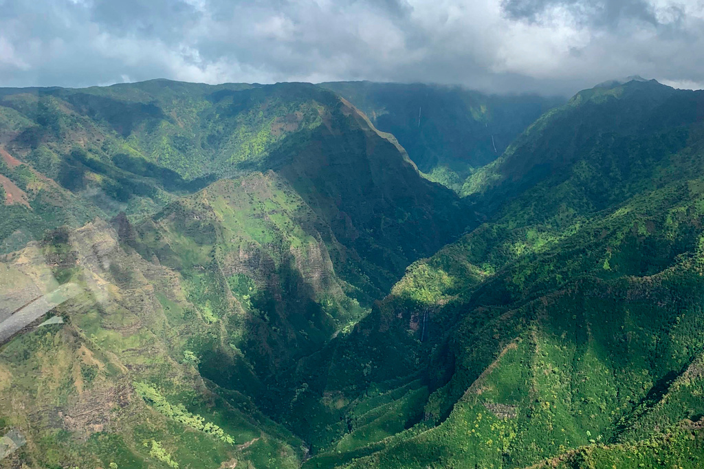 An area near the Na Pali Coast on the island of Kauai in Hawaii is seen from the air on Dec. 17, 2019. 