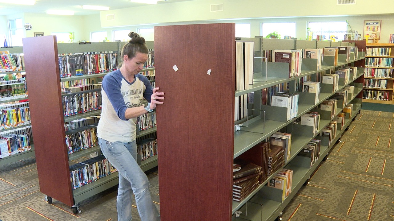 Harrie P. Woodson Memorial Library expands space with moveable shelves funded by $37,000 grant