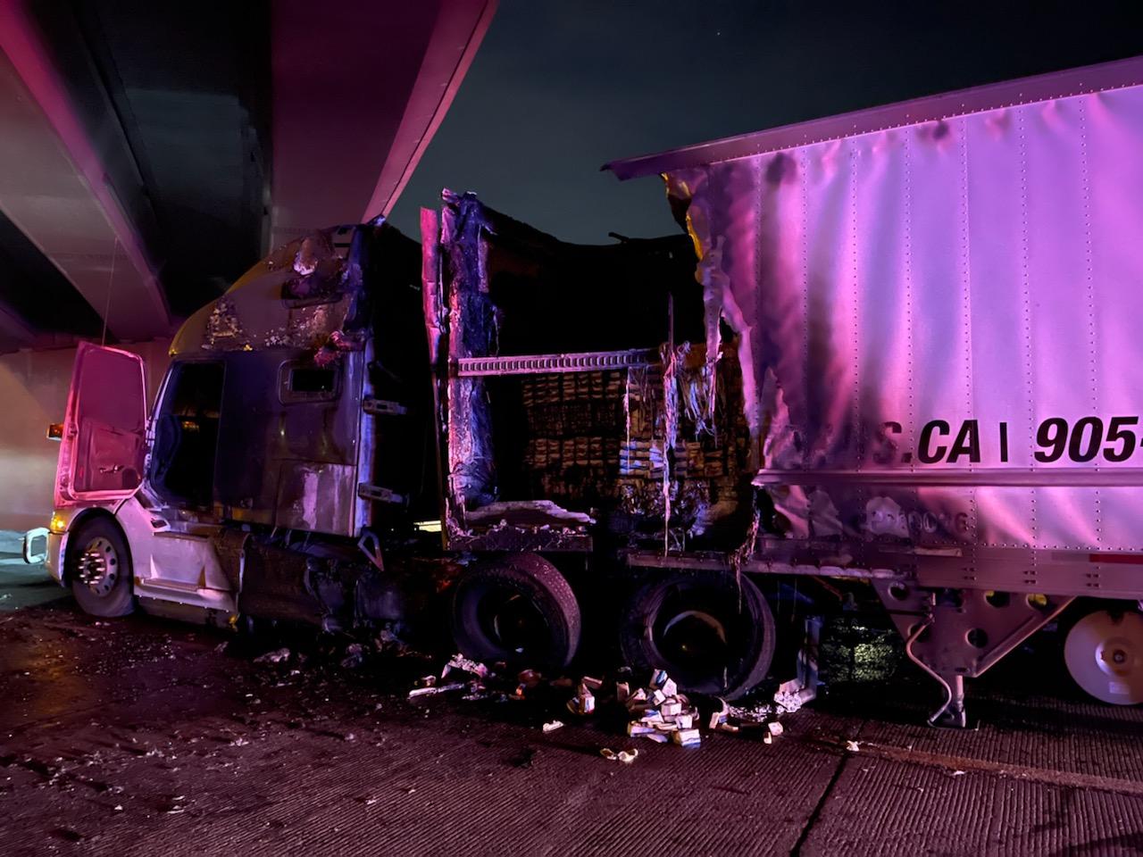 Semi fire on eastbound I-70 under Wadsworth_June 10 2021