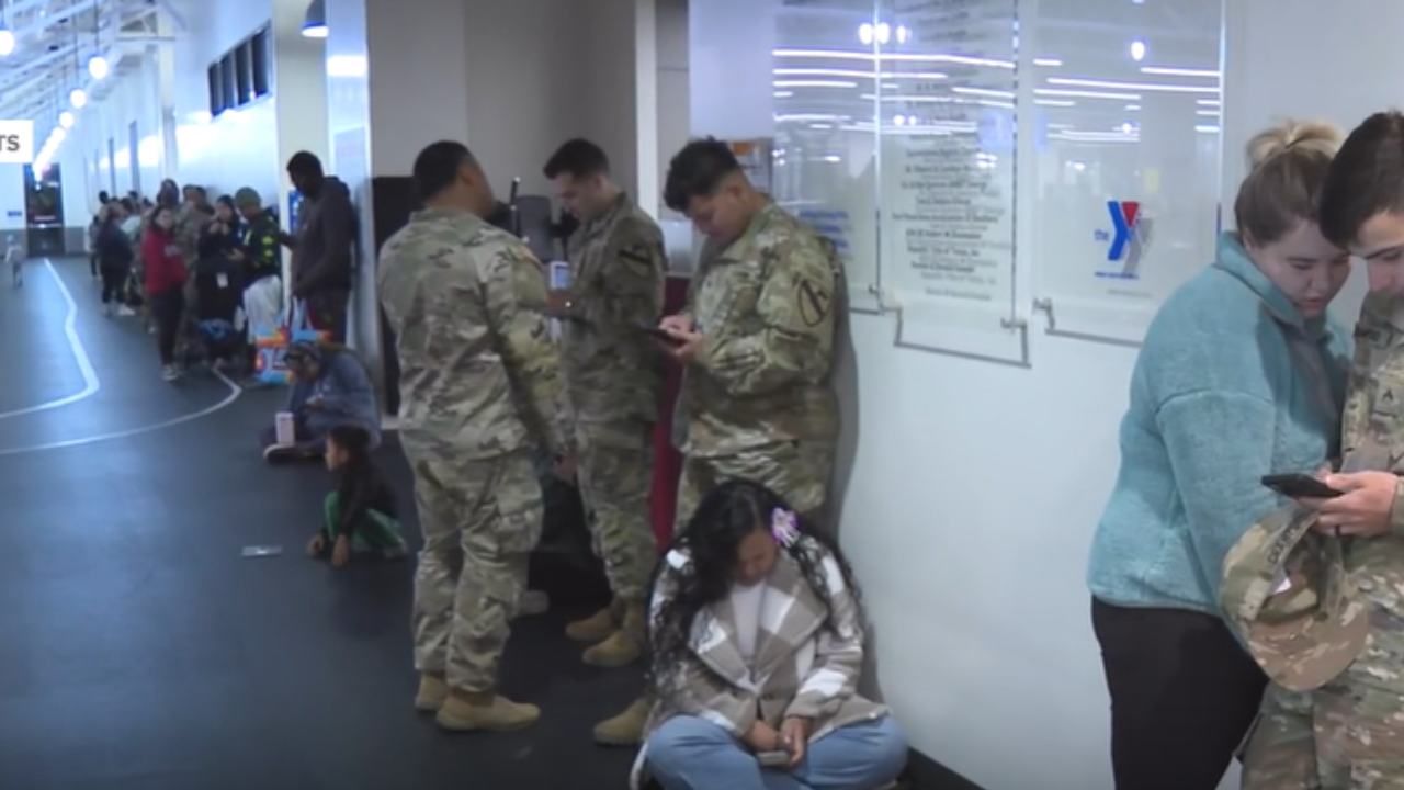 Fort Hood food pantry line