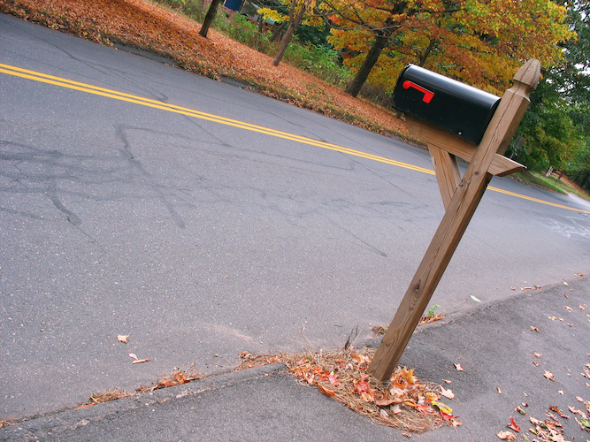 black mailbox