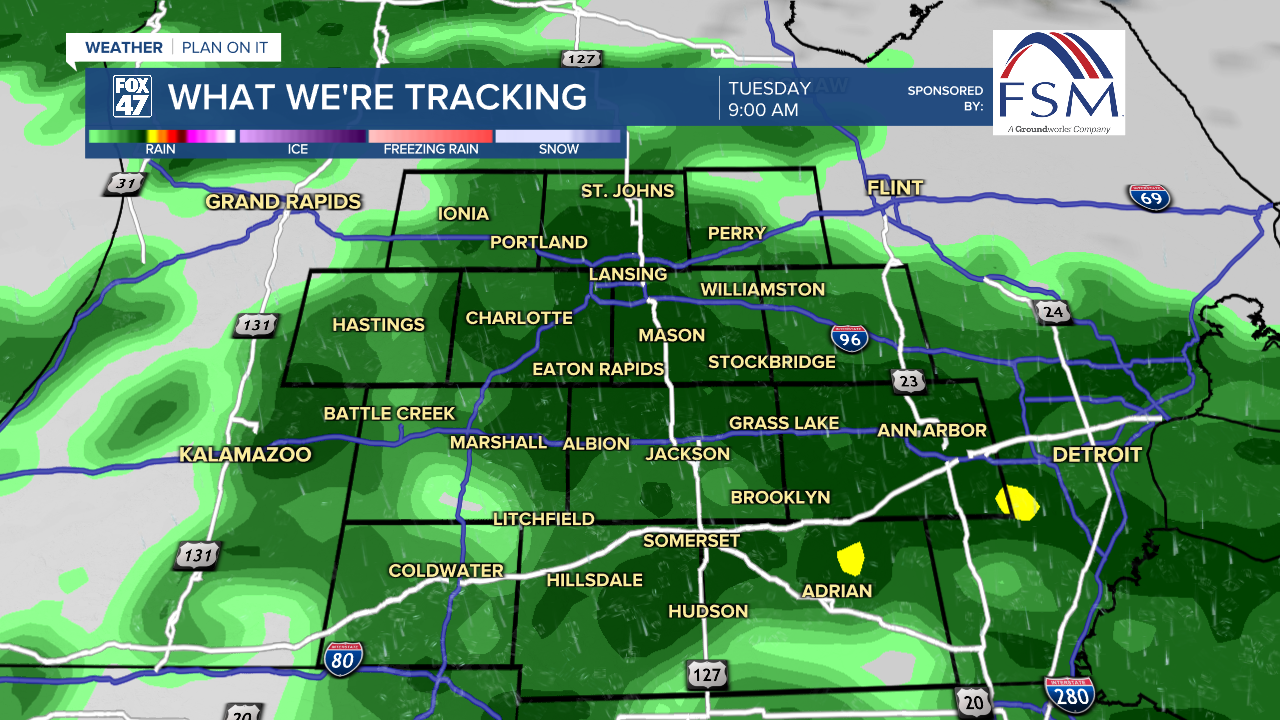 Rain showers advance through our neighborhoods from mid morning to early afternoon