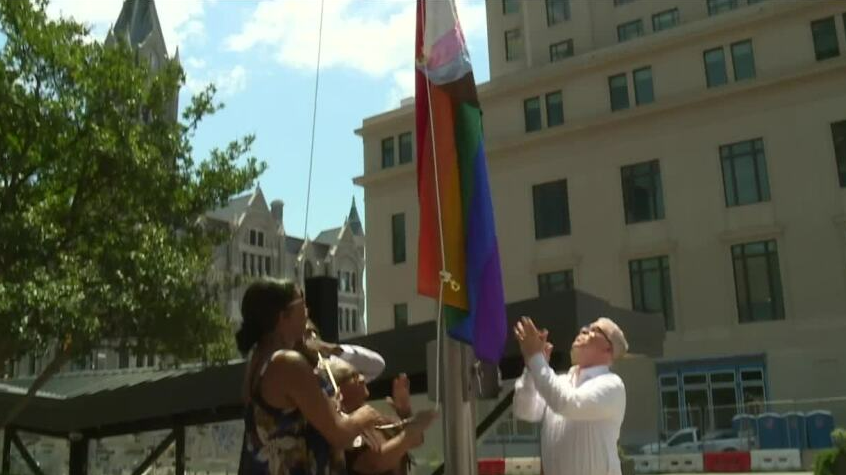 Mayor helps raise rainbow flag at Richmond City Hall for Pride Month