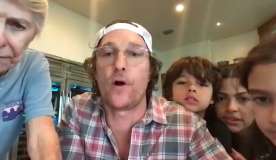 Actor Matthew McConaughey plays virtual bingo with residents at Austin senior facility