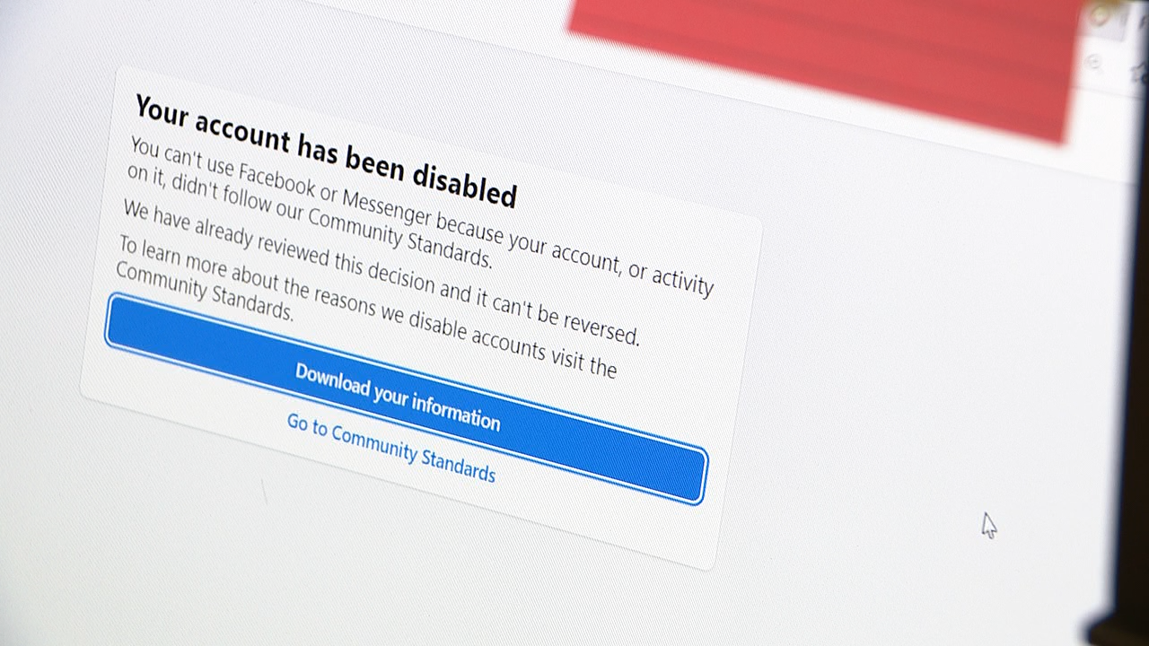 Facebook account disabled