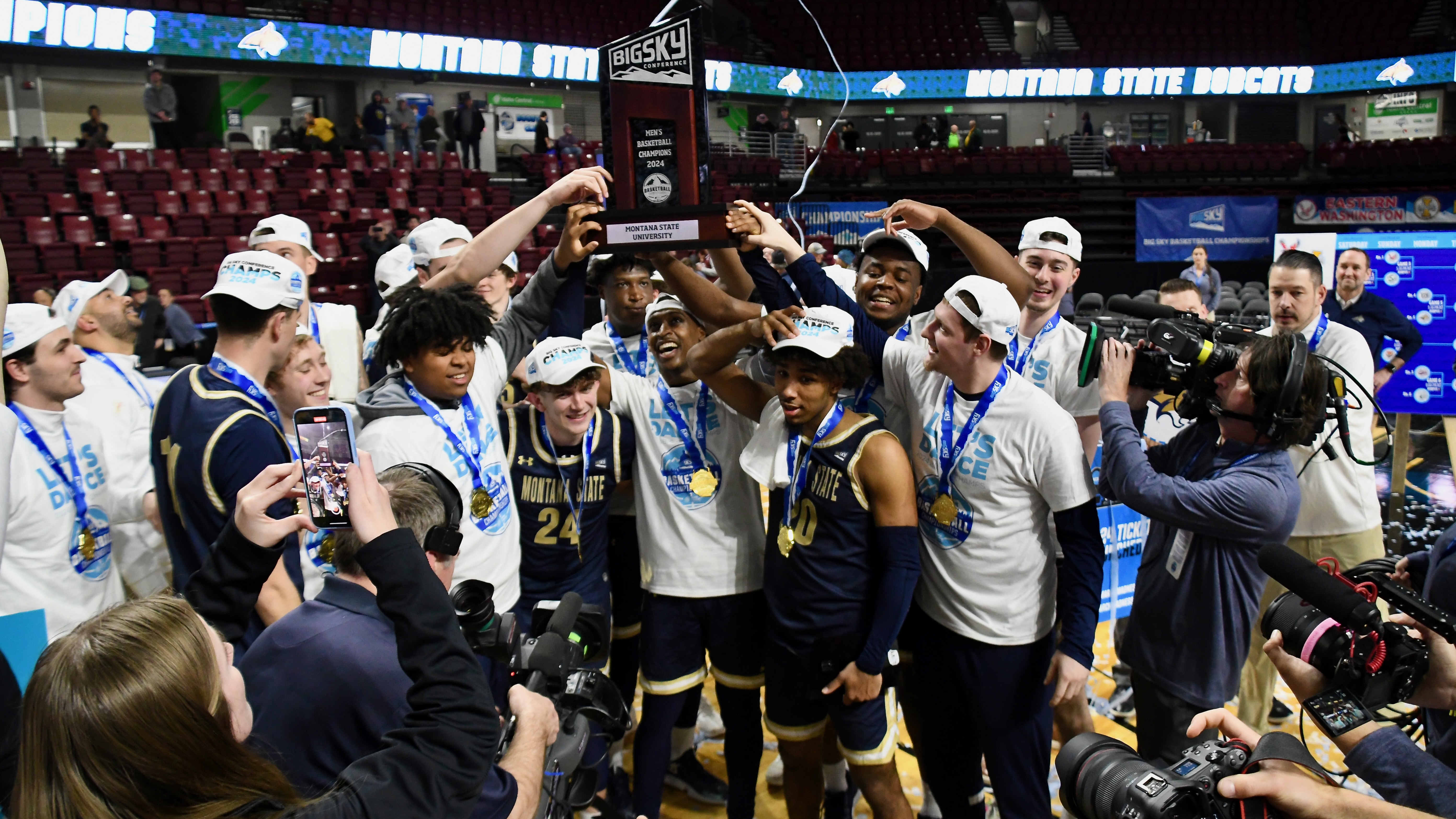 Montana State men's basketball celebration