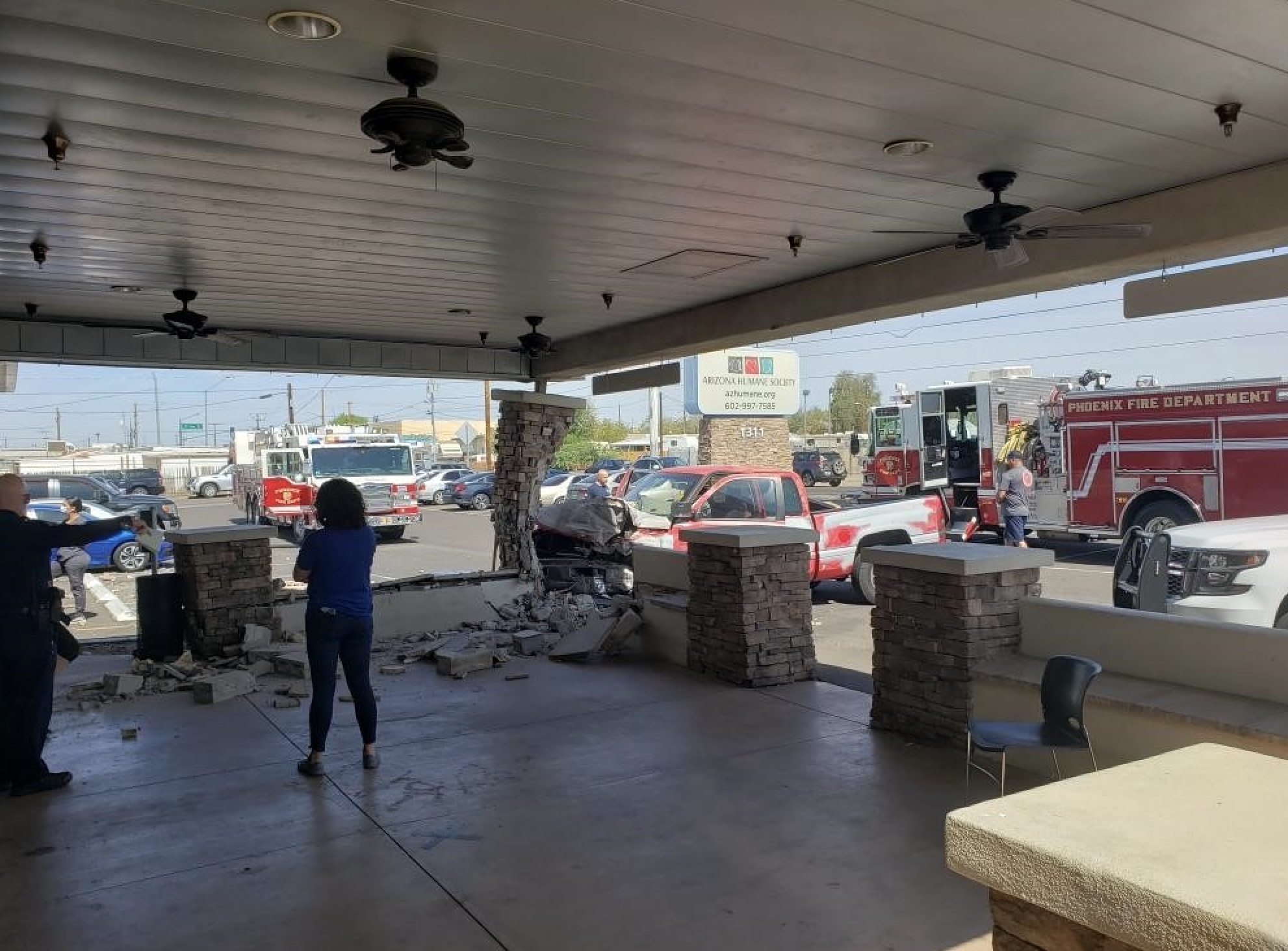 Truck Crashes into Arizona Humane Society 