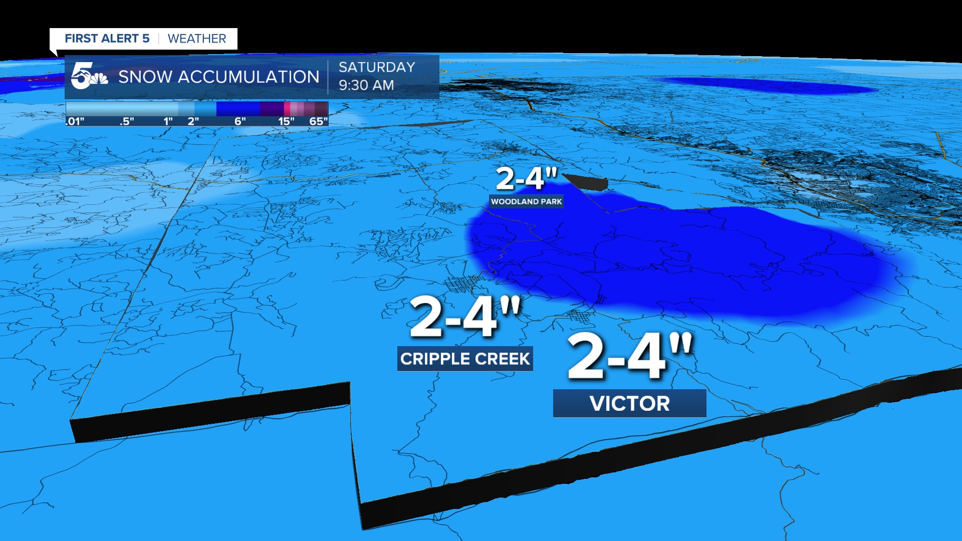 Teller County snow accumulations