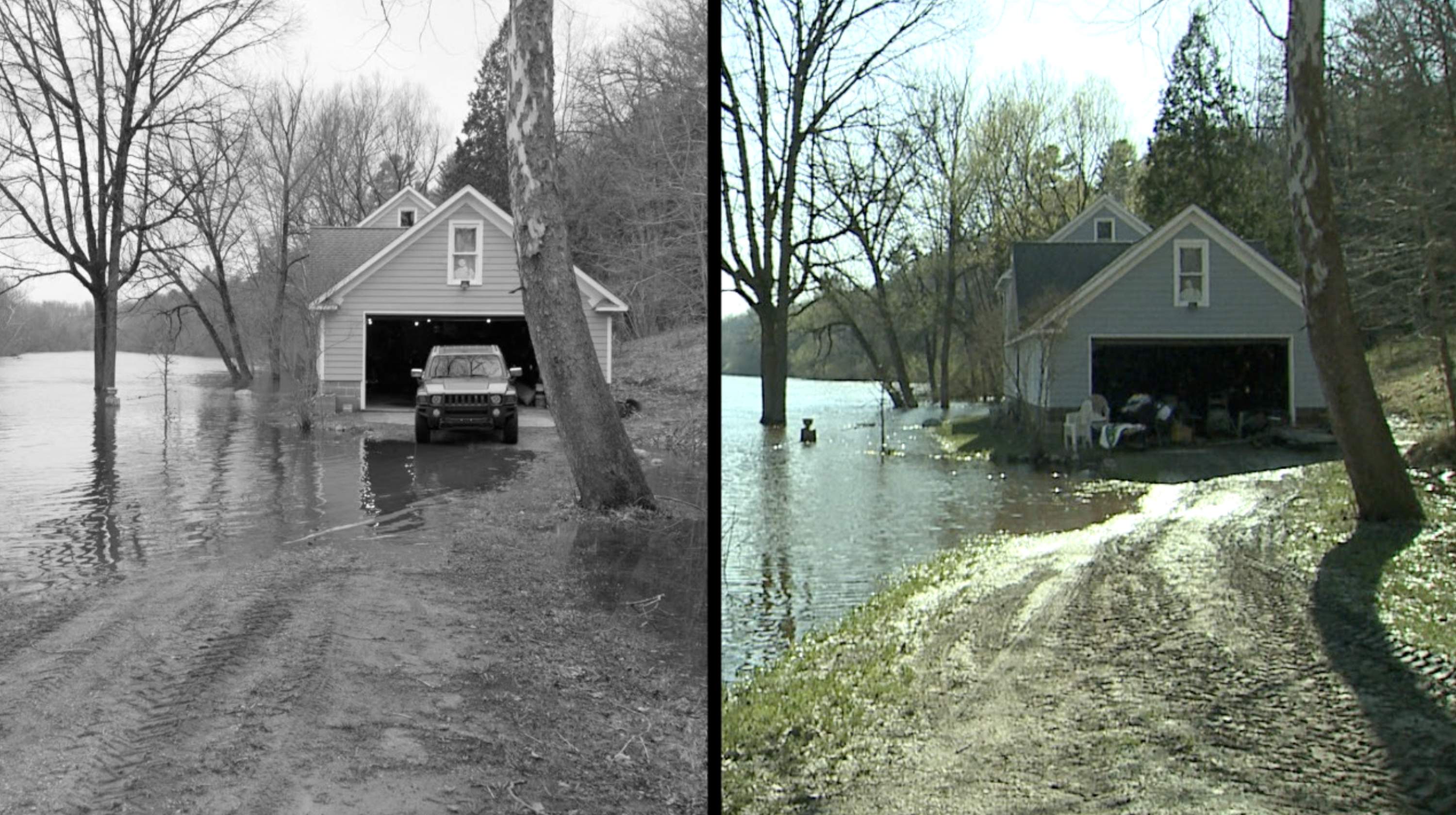 Side by side of Sarrell Street home 