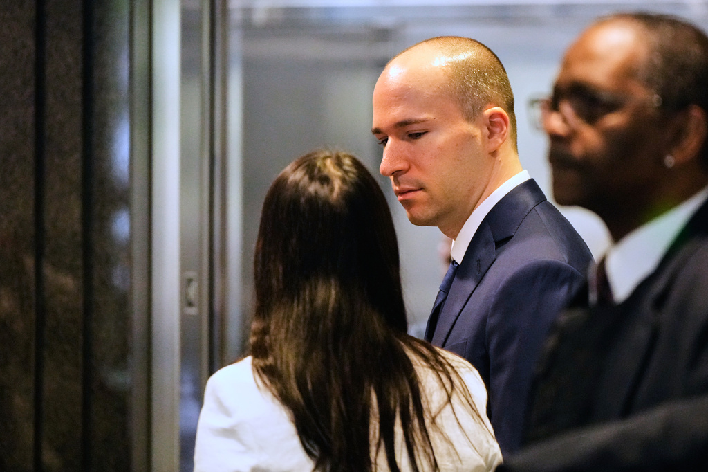 OpenAI president Greg Brockman, center, arrives at the U.S. District Court in Oakland, Calif., Thursday, April 30, 2026. 
