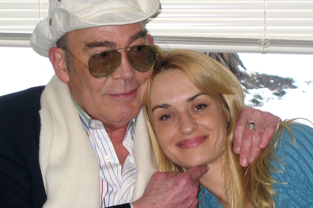 File photo of journalist Hunter S. Thompson, left, and his wife, Anita Thompson, right.