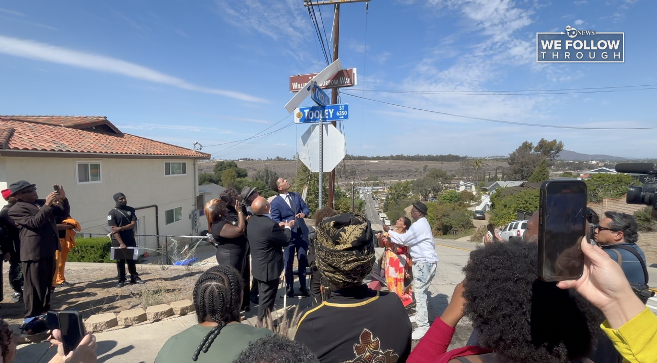 The street sign was unveiled earlier on Thursday. 