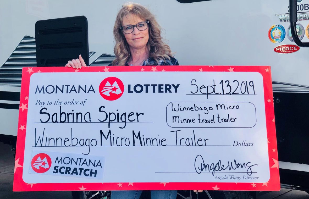 Sabrina Spiger of Libby took ownership of a new Winnebago Micro Minnie travel trailer in Great Falls
