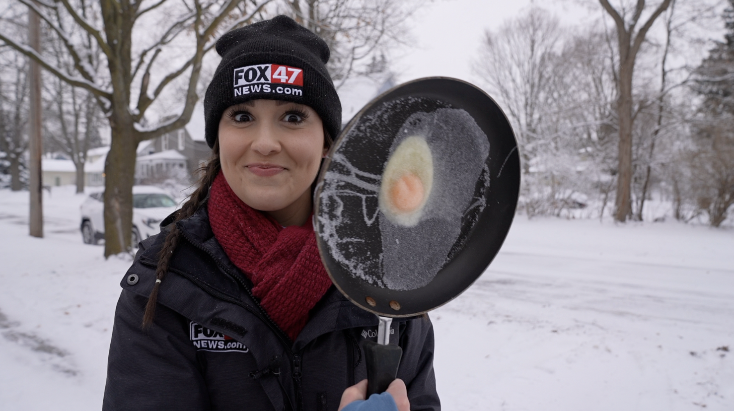 Lauren Shields holding a frozen egg