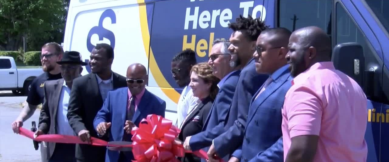 Ribbon cutting for the Social Servant homeless mobile clinic