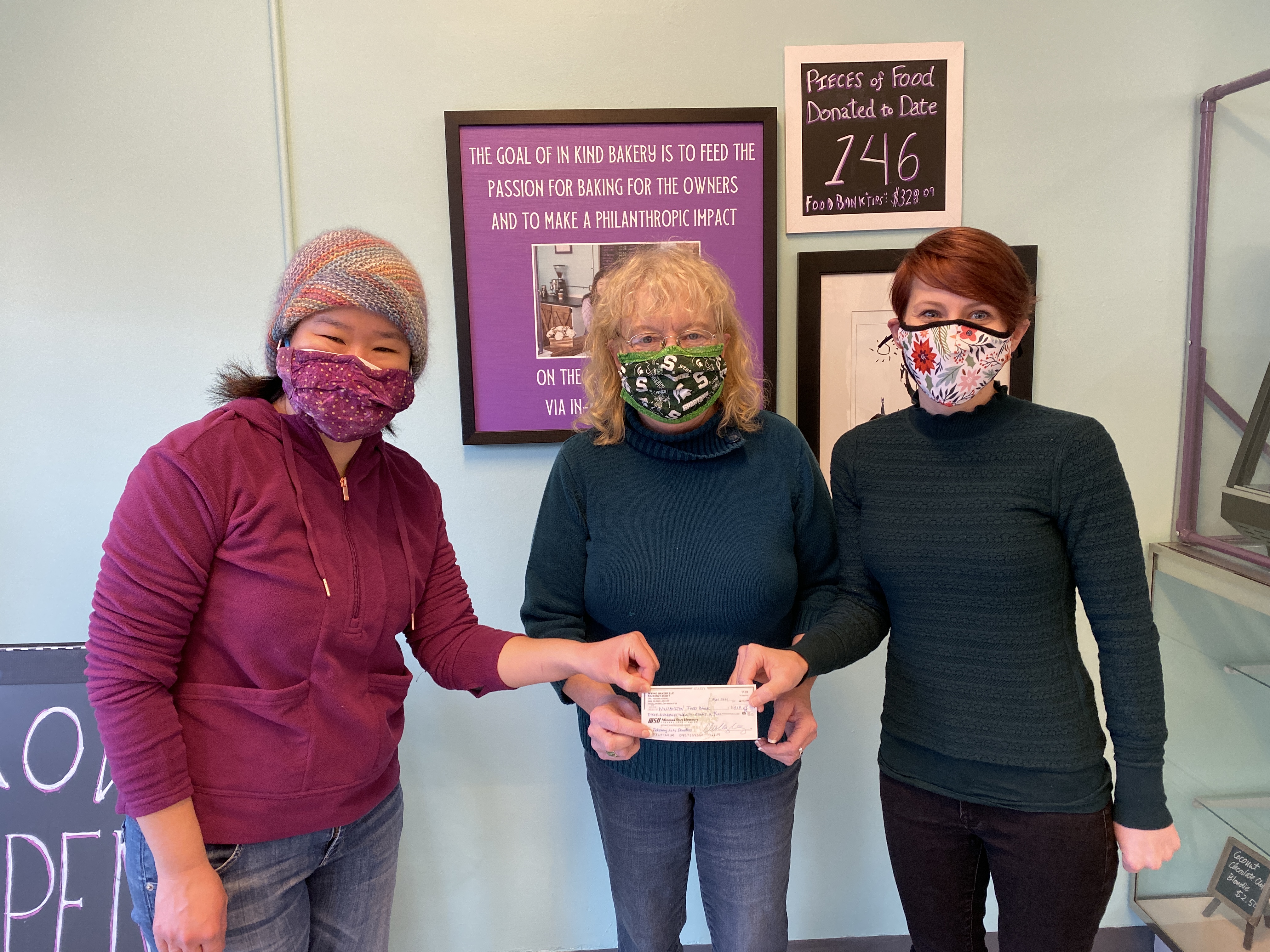 In KinD Bakery gives first donation to food bank