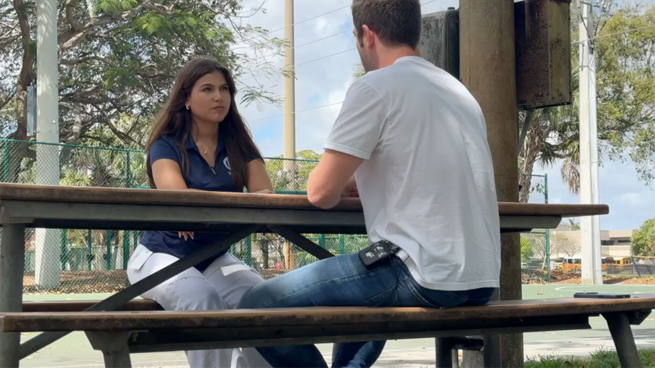 WPTV reporter Samantha Gutierrez speaks with newly elected Boca Raton council member Jon Pearlman on March 11, 2026.