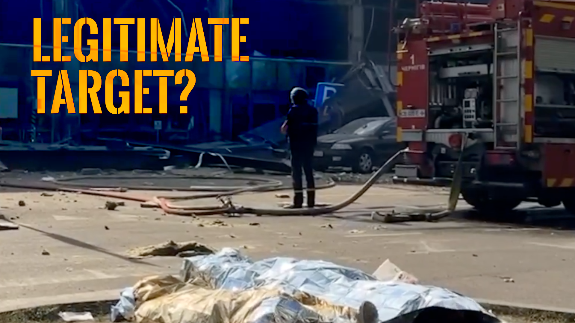 An attack on a Ukrainian supermarket.