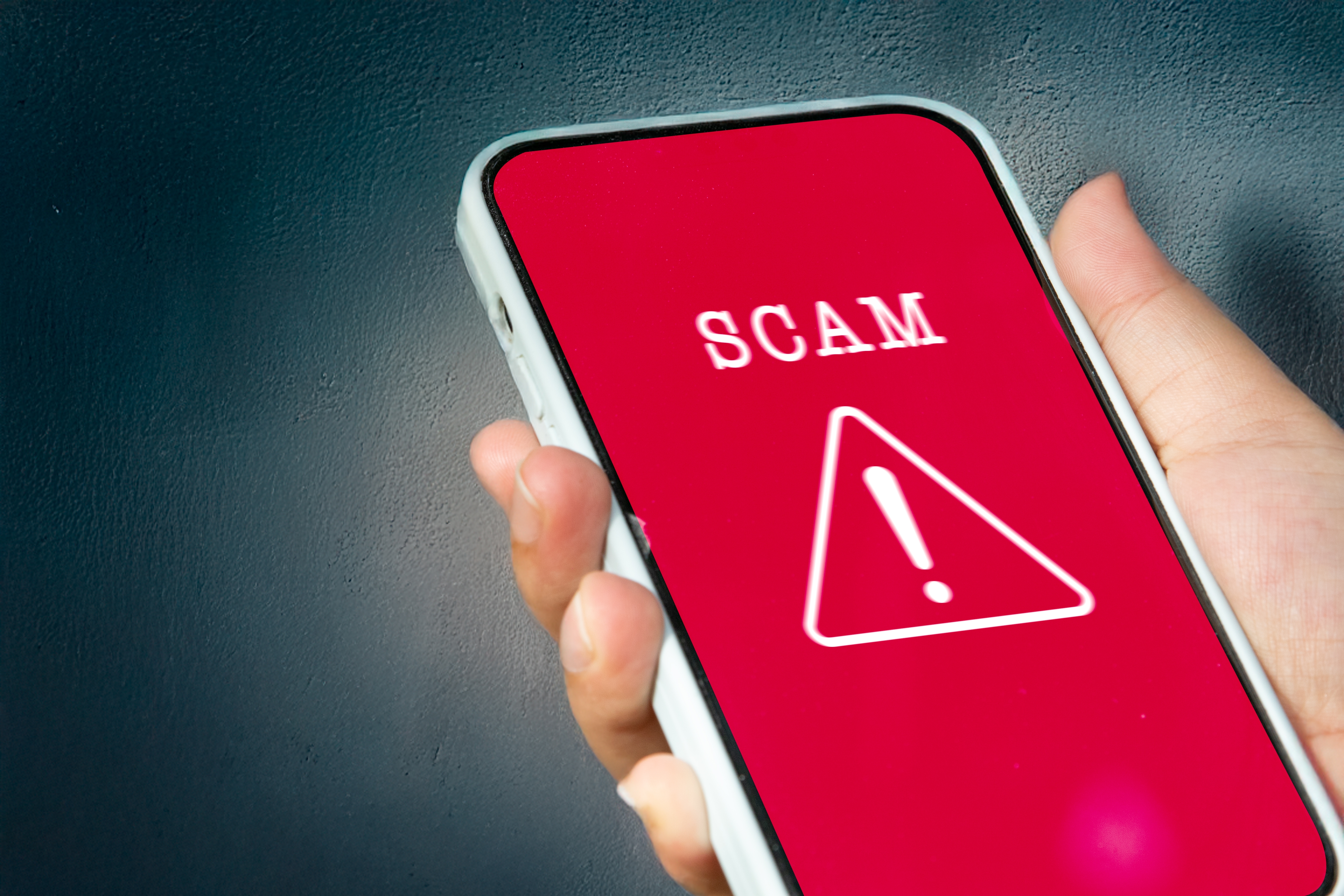 A cell phone receiving a scam call