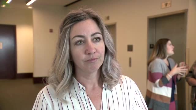 Vaught speaks with reporters