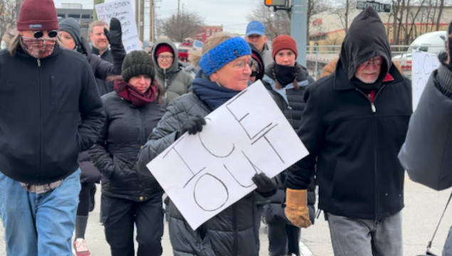 Protestors gather in Newport
