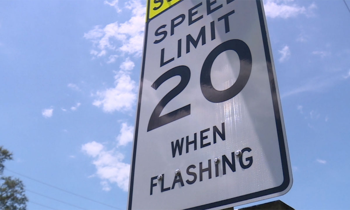 School zone cameras sign 