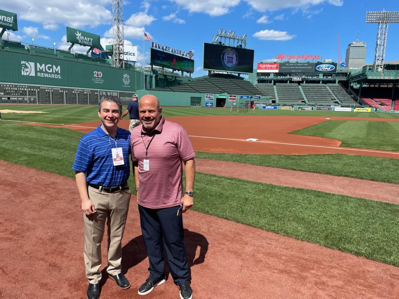 Jesse Goldberg-Strassler at Fenway Park with Vince Cotroneo
