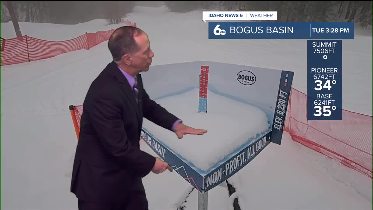 Heavy, wet snow accumulates at Bogus Basin