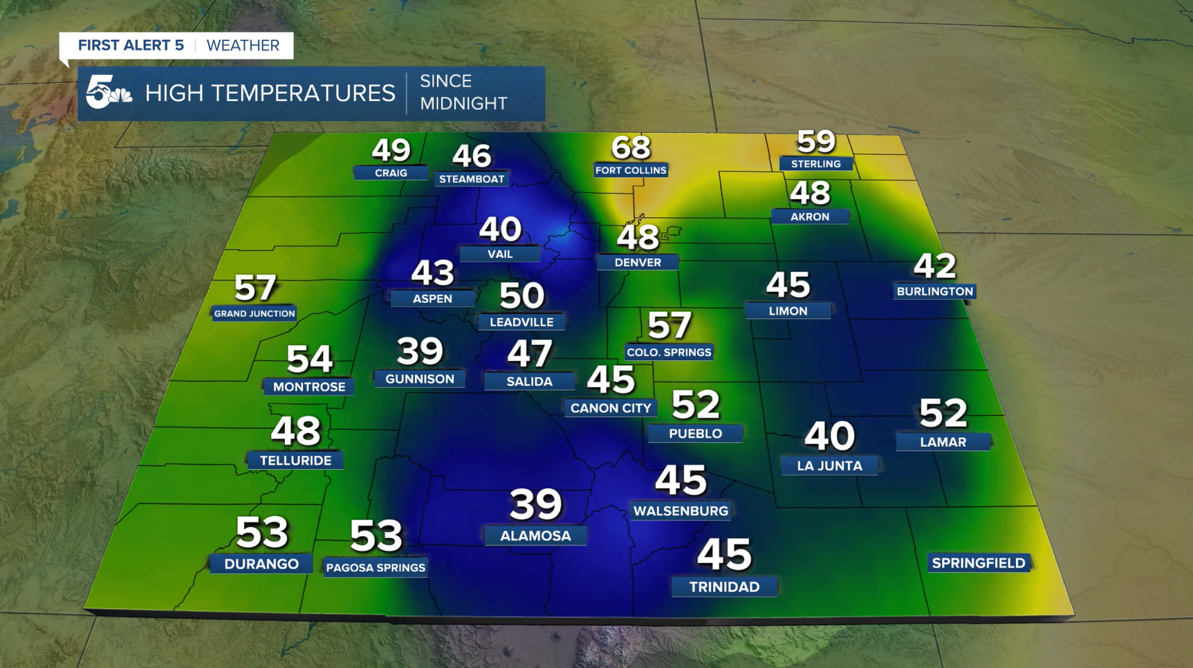 Highs across Colorado