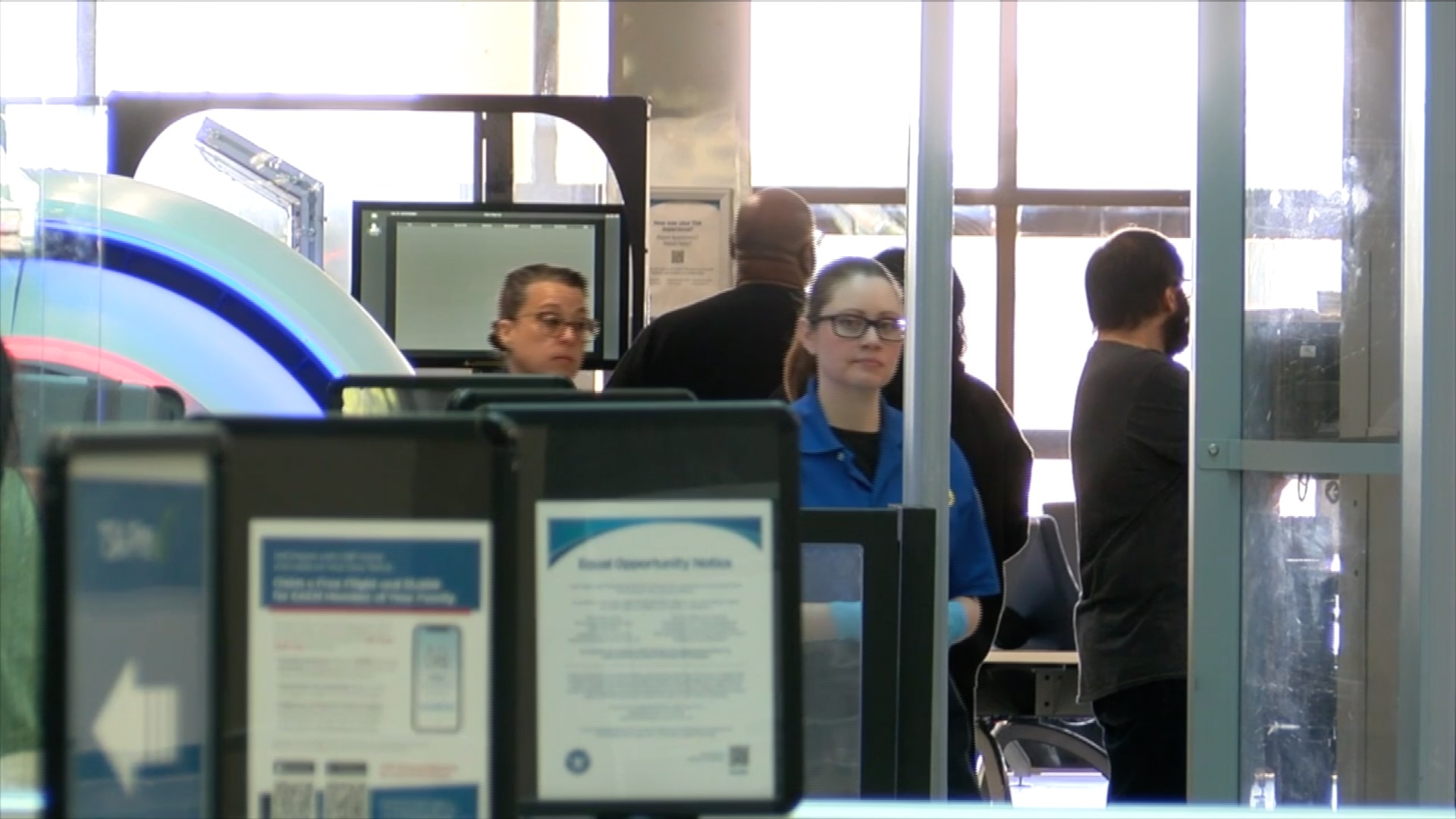 Interior shot of TSA security at Tallahassee International Airport's checkpoint