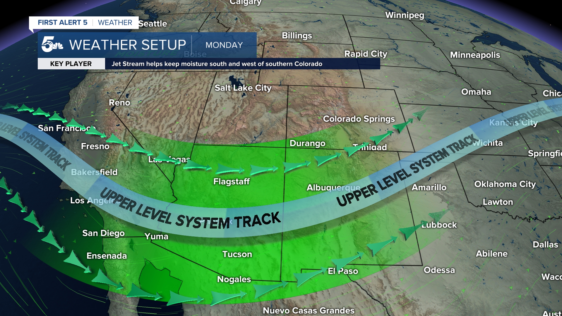 Monday Jet Stream Set up in Southern Colorado