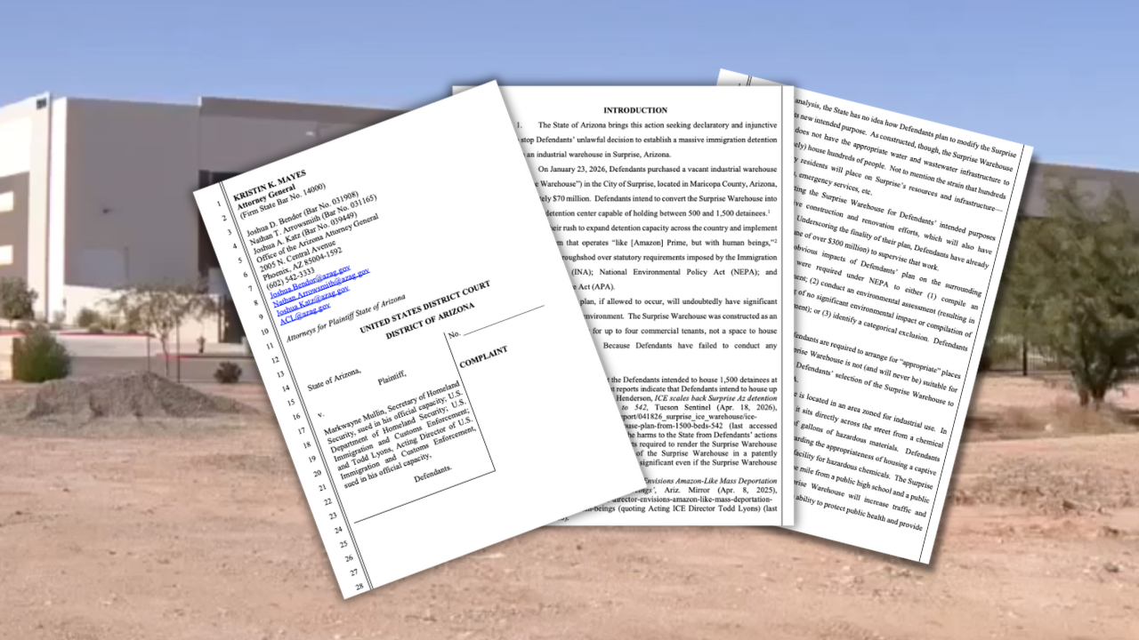lawsuit over Surprise ICE facility