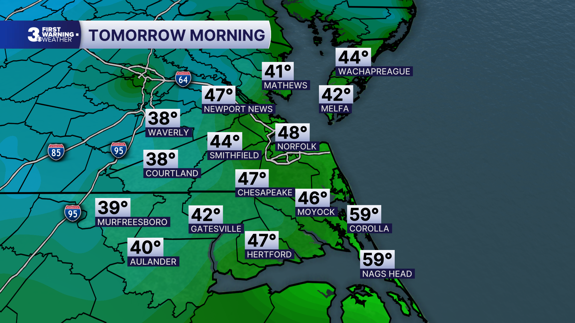Dry, Sunny Weather Expected Across Norfolk-Portsmouth-Newport News Area