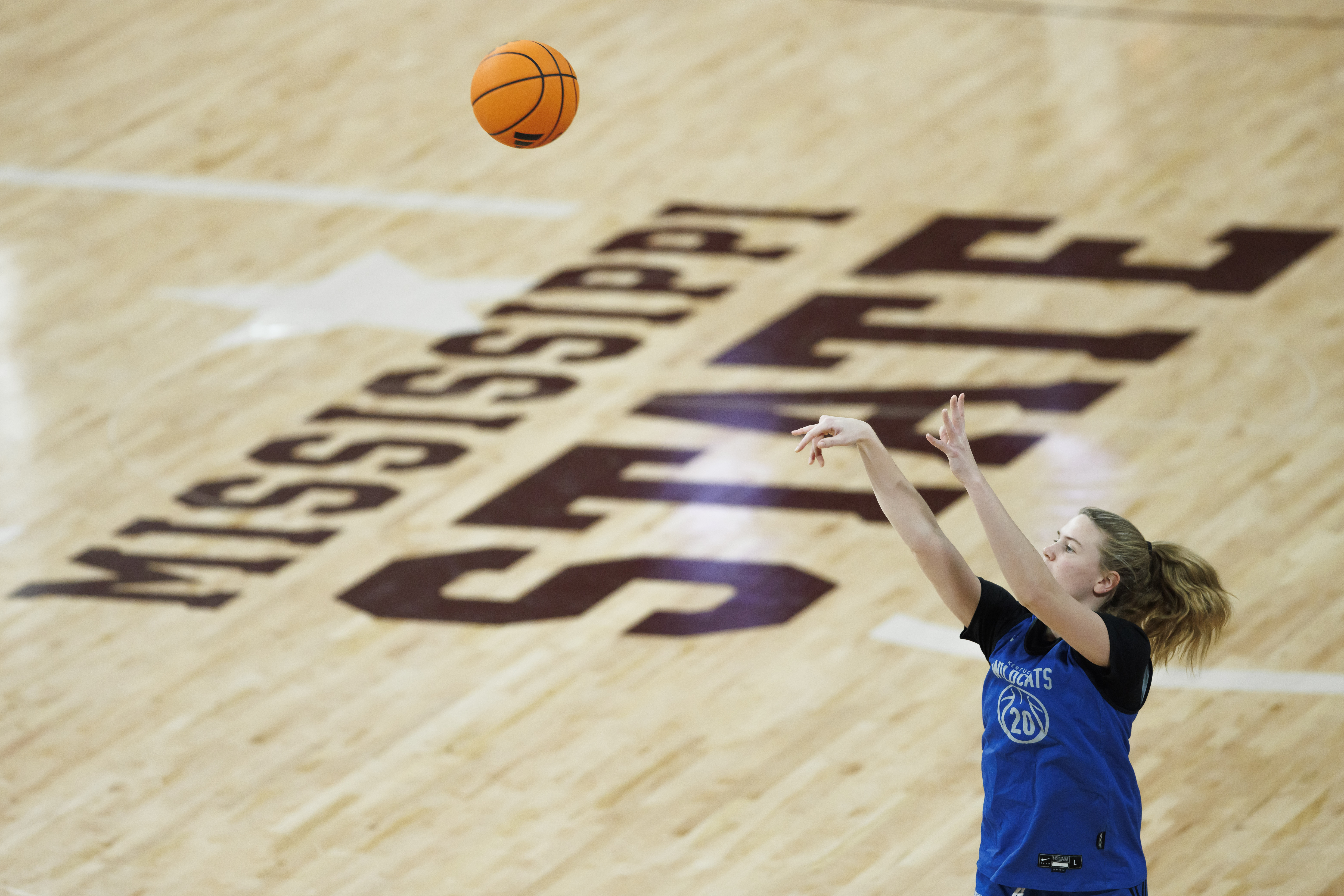 Clara Strack at Mississippi State shoot-around