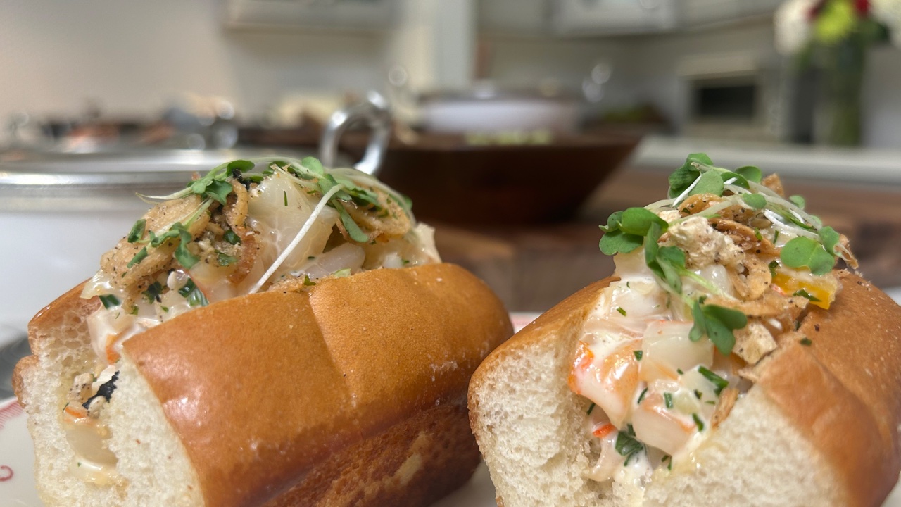 PGA National restaurant Honneybelle is participating in the Palm Beach Food and Wine Festival's Grand Tasting with a shrimp roll.