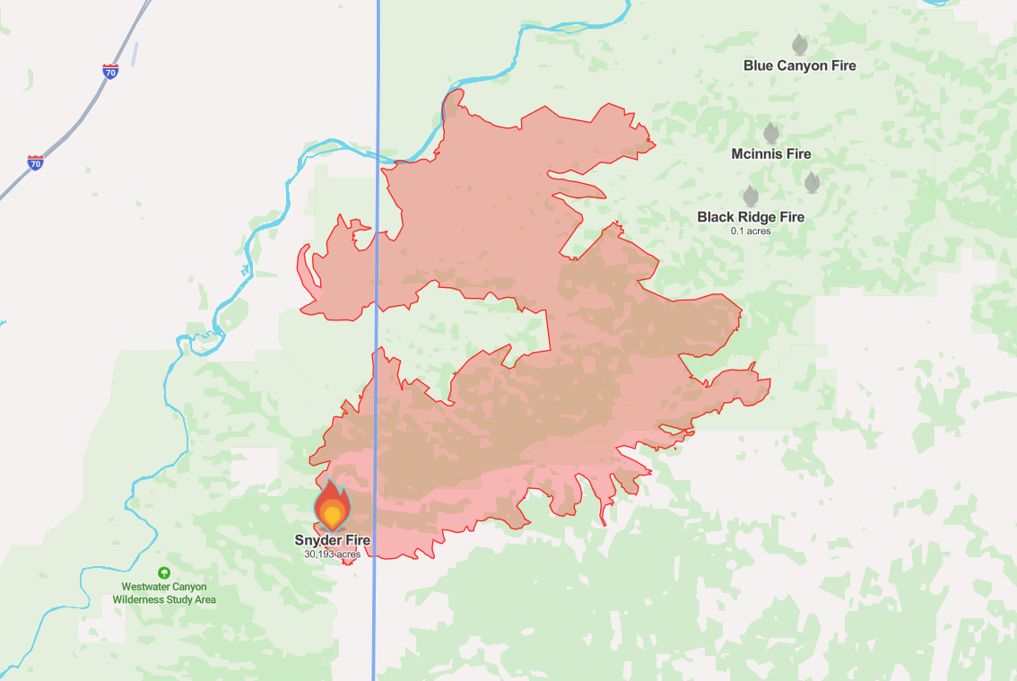 Wildfire perimeter map