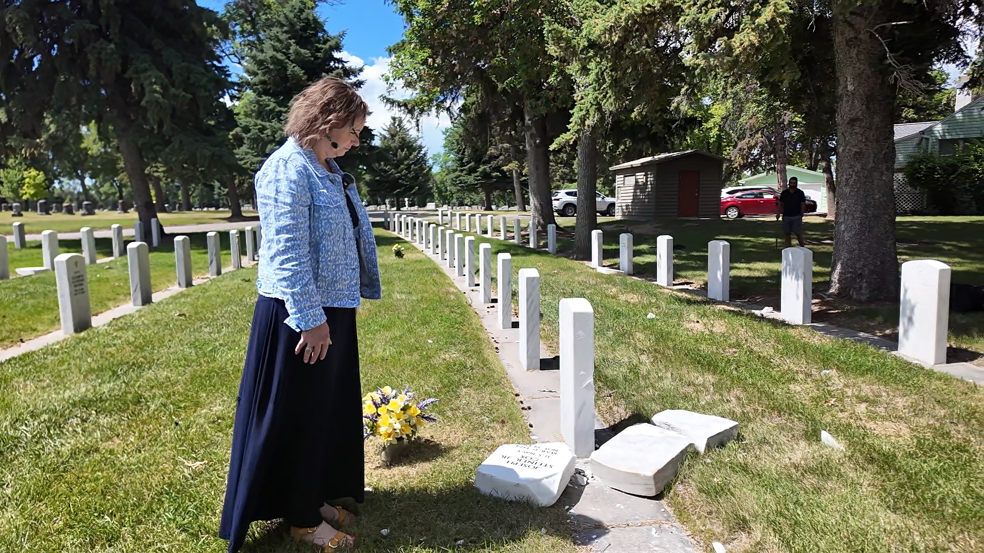 Billings demolished tombstone