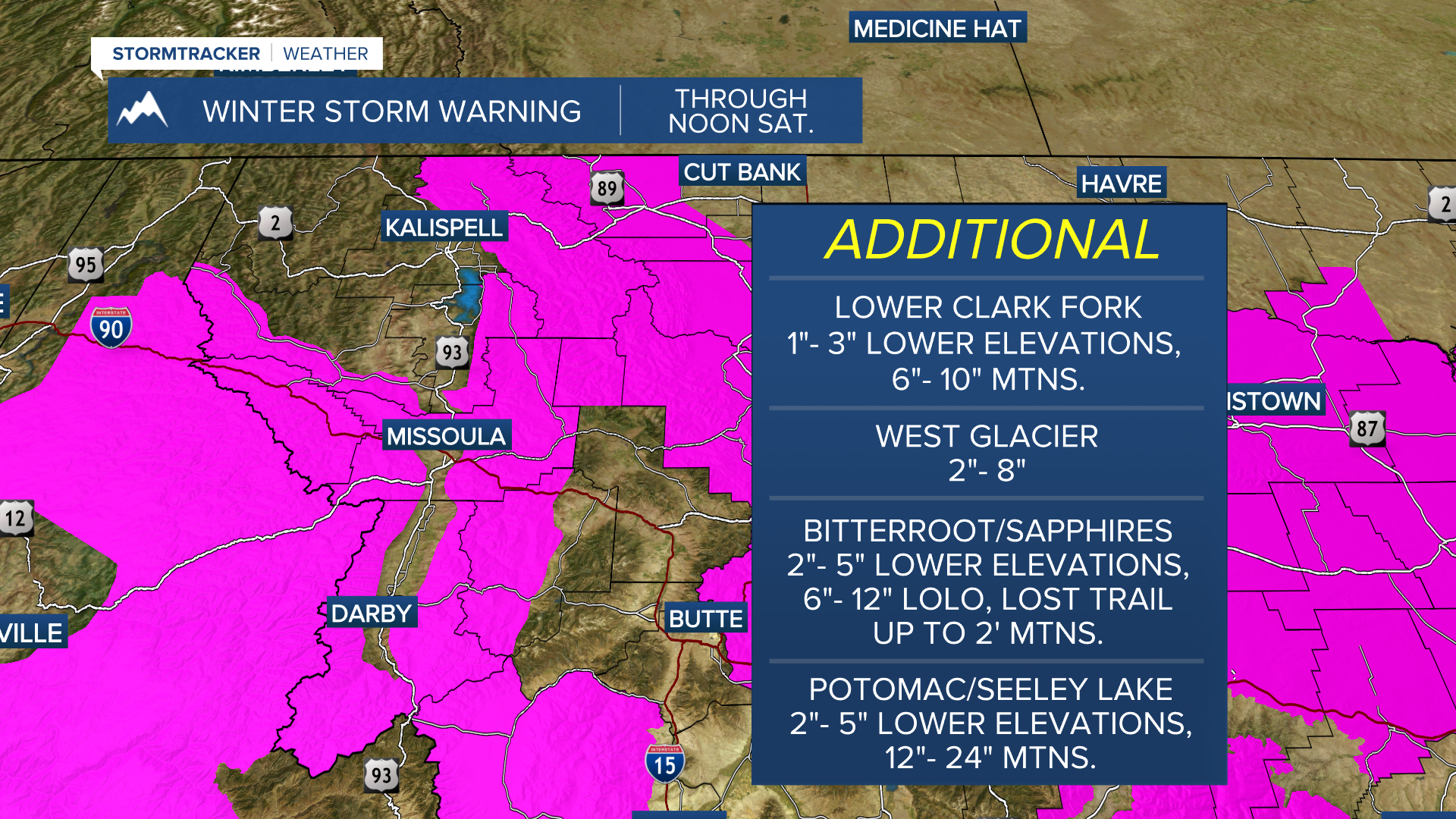 Winter Storm Warnings