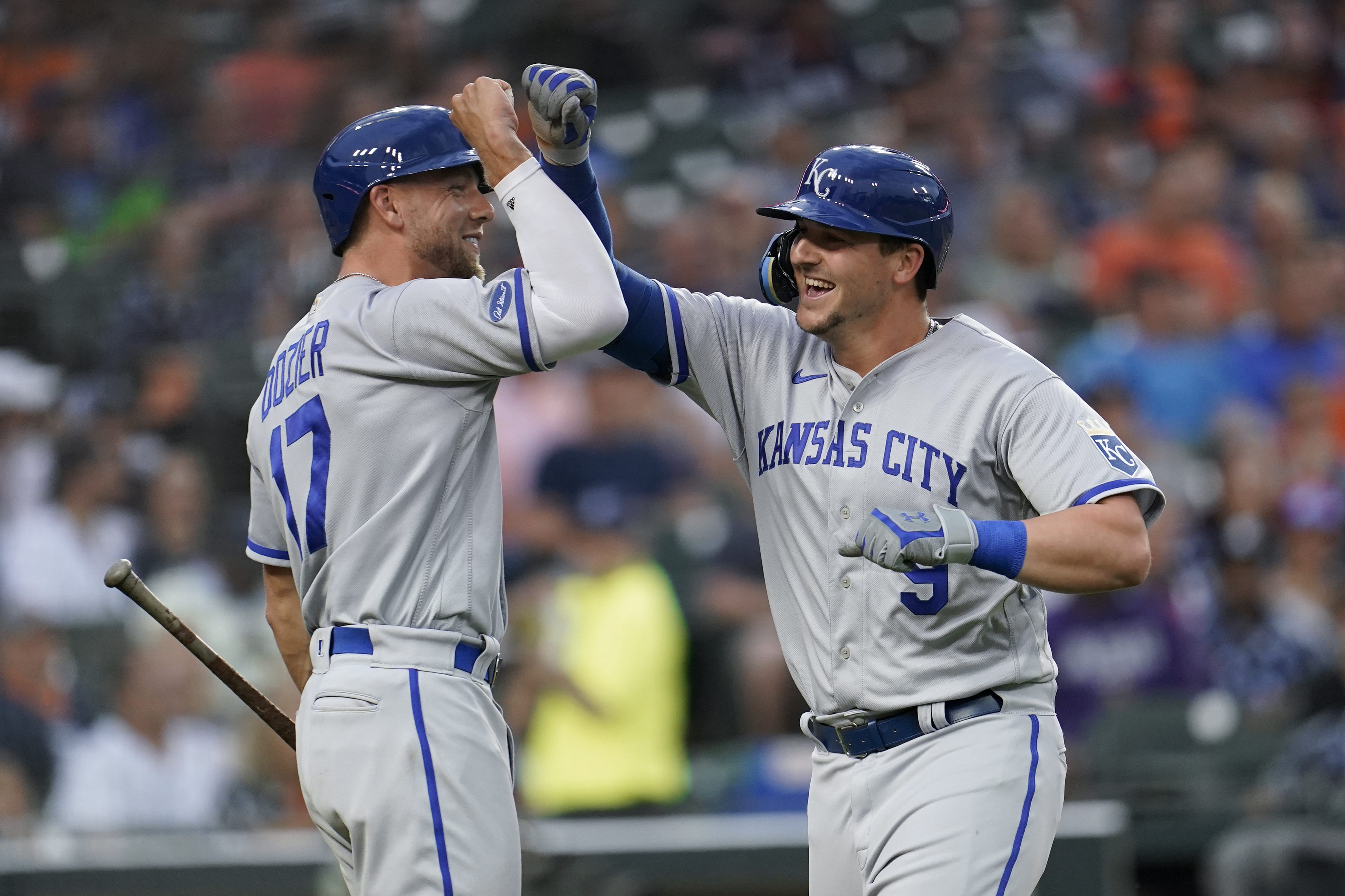 Hunter Dozier, Vinnie Pasquantino Royals Tigers Baseball