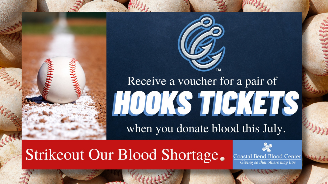 Coastal Bend Blood Center giving away free Hook tickets to every blood donor - Vimarsana News